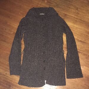 J Crew brown marbled sweater jacket